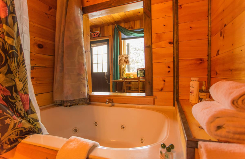 Guest bathroom at Lake Clear Lodge & Retreat.