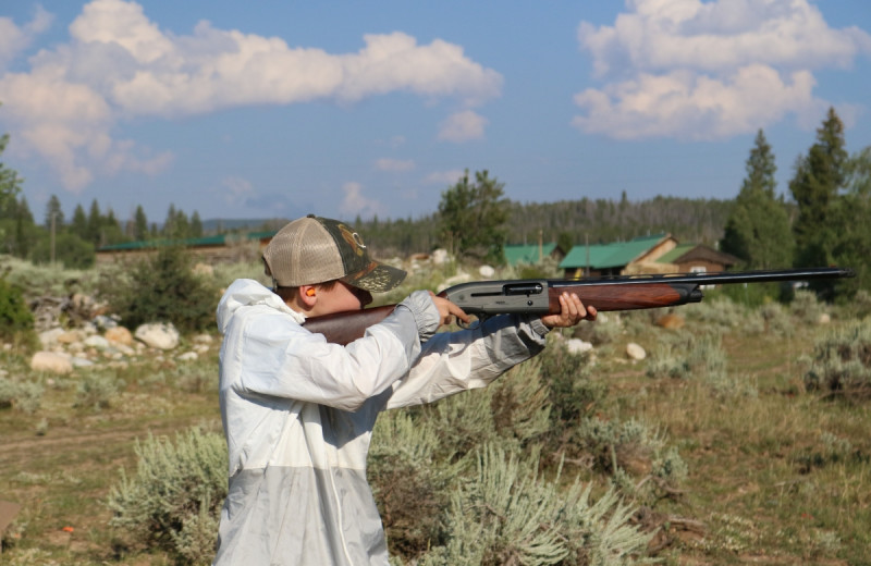 Shooting practice at Medicine Bow Lodge.