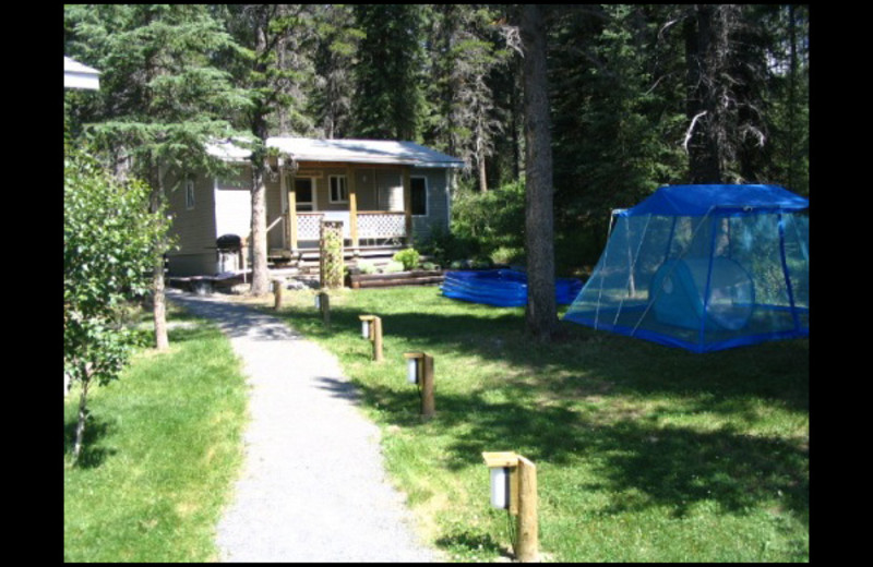 Cabin exterior at Cheechako Cabins.