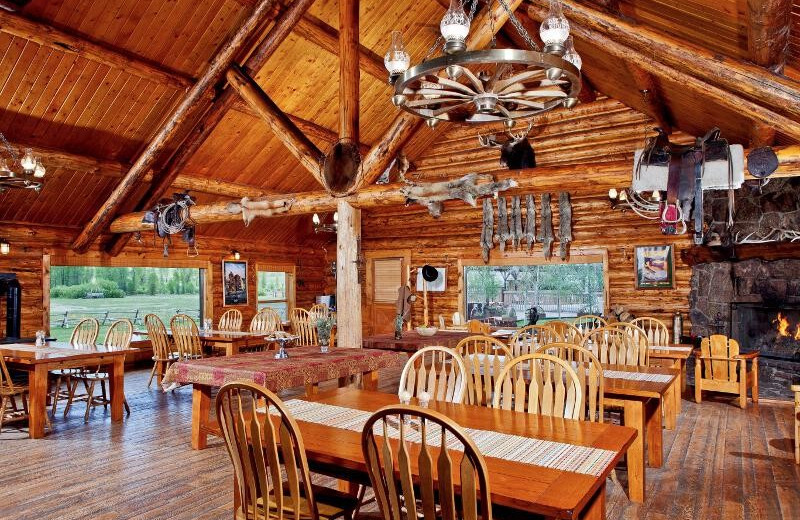 Lodge dining room at Goosewing Ranch.