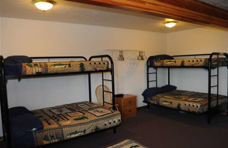 Bunk beds at Gone Fishin' Lodge.