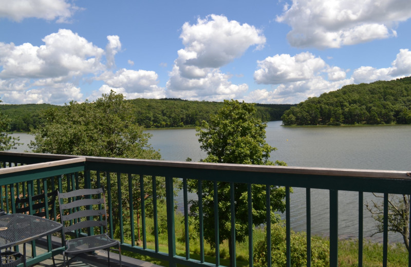 Balcony view at YMCA Trout Lodge & Camp Lakewood.