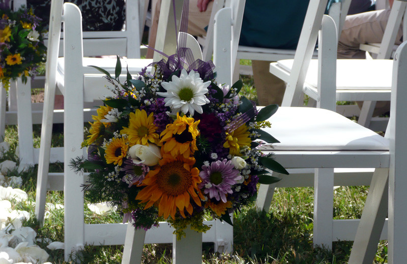 Wedding decor at Tumbling River Ranch.