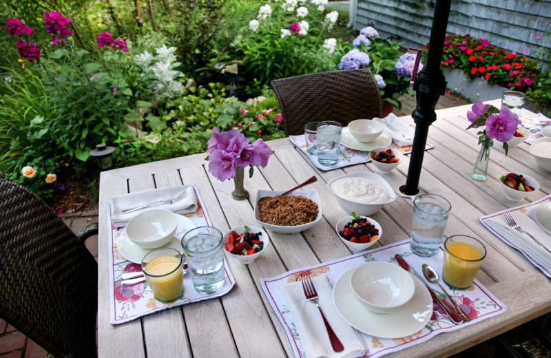 Patio dining at Morning Glory Inn.