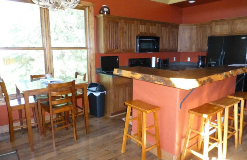 Cabin kitchen at Deadwood Connections.