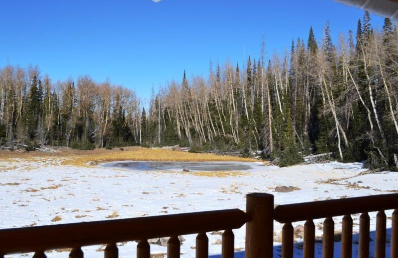 Deck view at Brian Head Vacation Rentals.