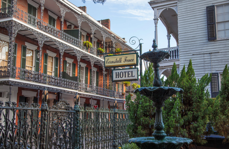 Exterior view of Cornstalk Hotel.