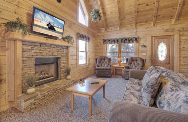 Cabin living room at Eagles Ridge Resort.