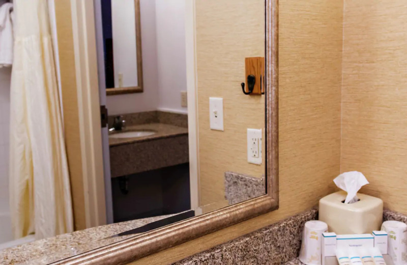 Guest bathroom at Hilton Garden Inn Outer Banks/Kitty Hawk.