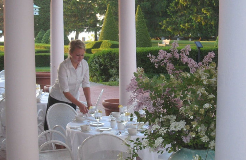 Patio dining at Geneva On The Lake.