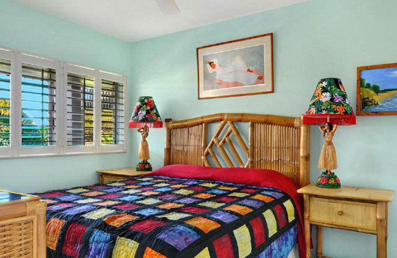 Vacation rental bedroom at Wailua Bay View Condos.