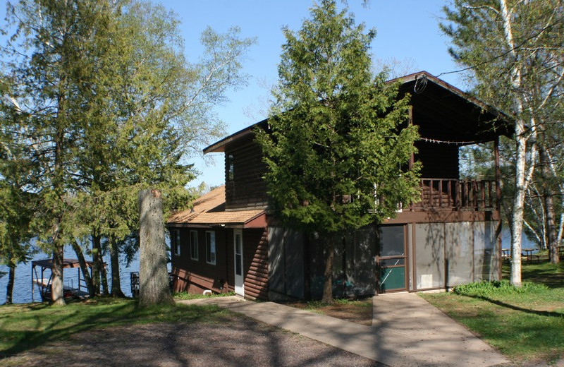 Cabin exterior at Bay Park Resort and Campground.