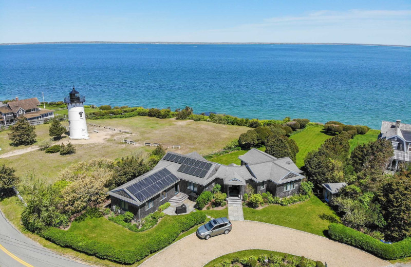 Aerial view of Sandpiper Rentals.