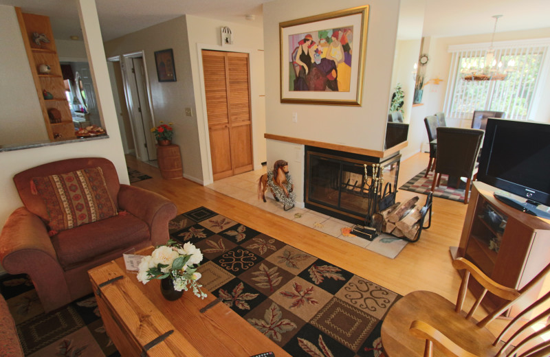 Living room view at Mountainside at Stowe.