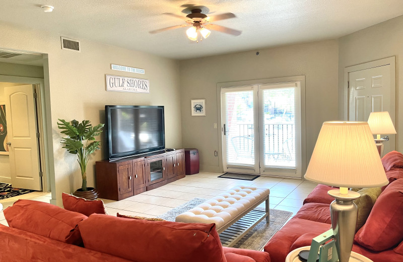 Rental living room at Gulf Shores Rentals.