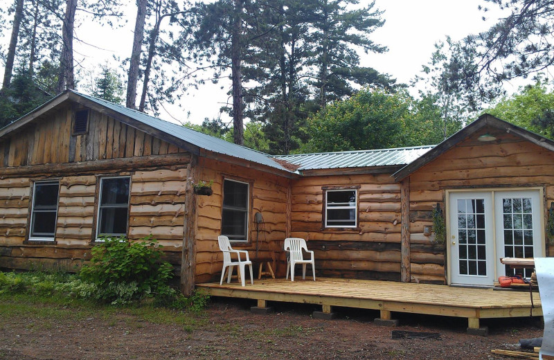 Cabin exterior at A Wilderness Haven Resort.