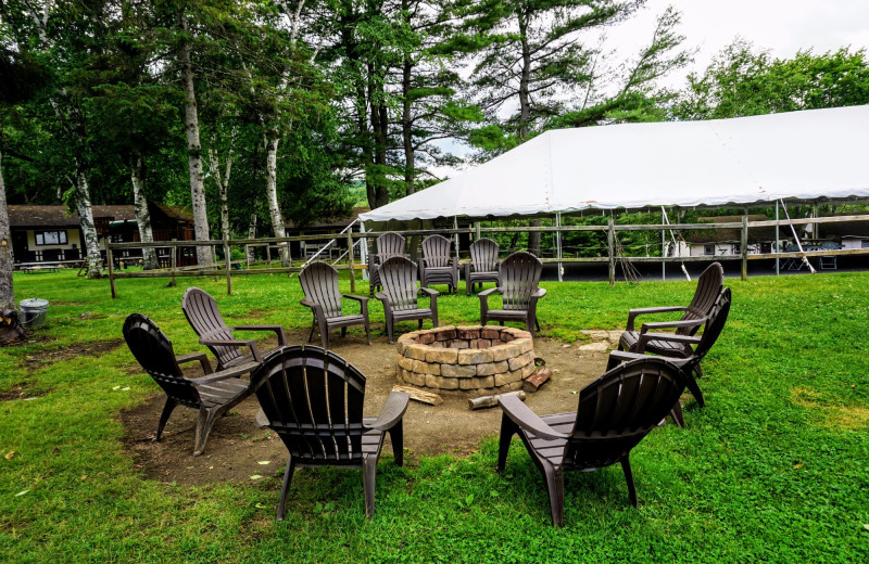 Fire pit at Dunham's Bay Resort.