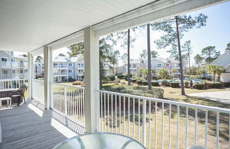 Guest balcony at Brunswick Plantation & Golf Resort.