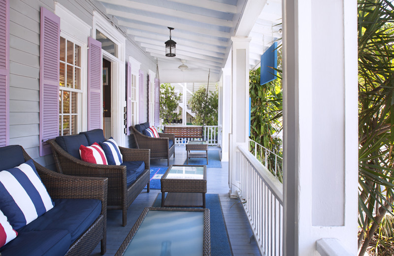 Our comfy front porch. A good place to have a cup of coffee and watch the world go by!
