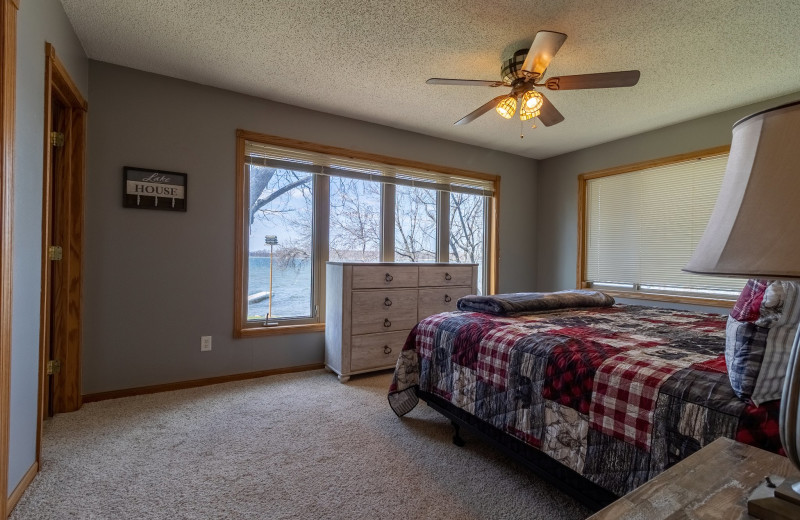 Cabin bedroom at Ten Mile Lake Resort.