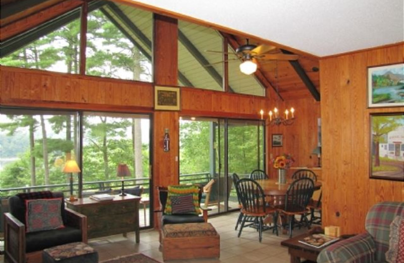 Rental living room at Mountain Lake Rentals.