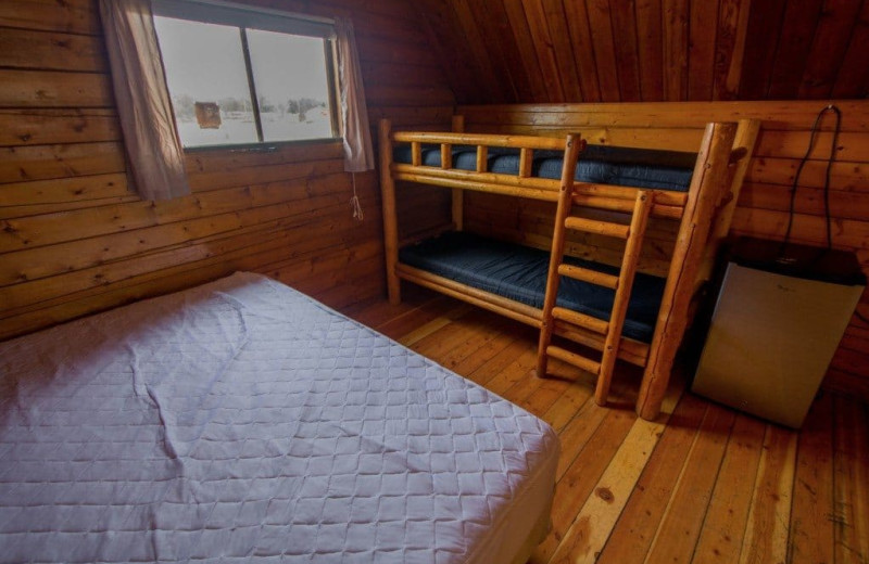 Cabin bedroom at Colorado Springs KOA.