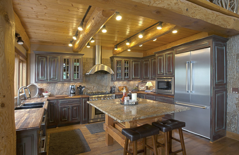 Cabin kitchen at Blue Ridge Vacation Cabins. 