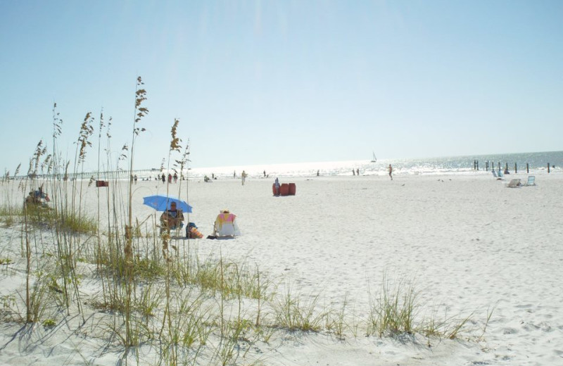 The beach at Gulf Winds Resort Condominiums.