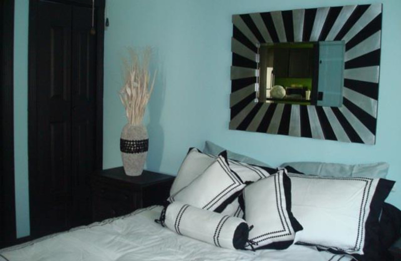 Guest bedroom at Twin Gables Resort.