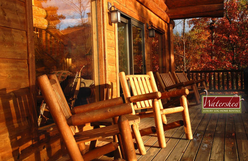 Cabin deck at Watershed Cabins.