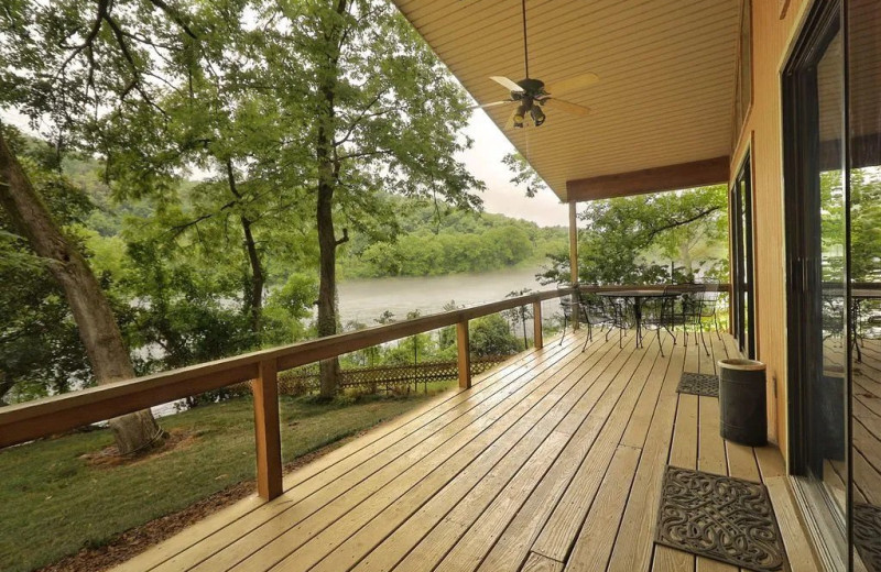 Cabin deck at Newlands Lodge.