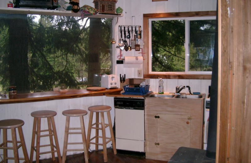 Guest kitchen at Lothlorien Woods Treehouse.