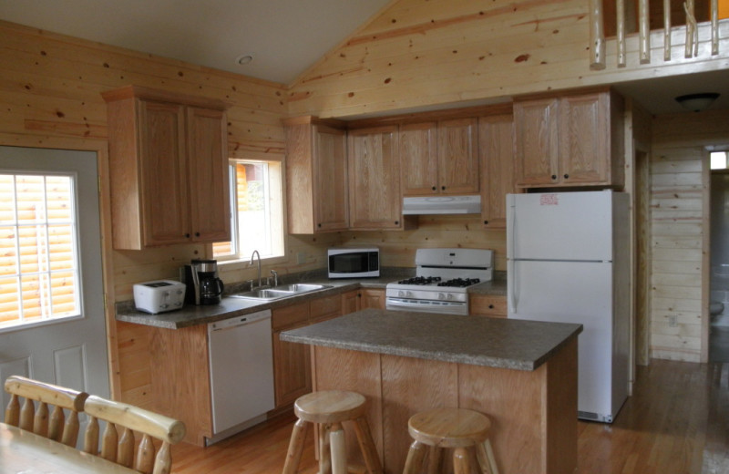 Cabin kitchen at Kokomo Resort.