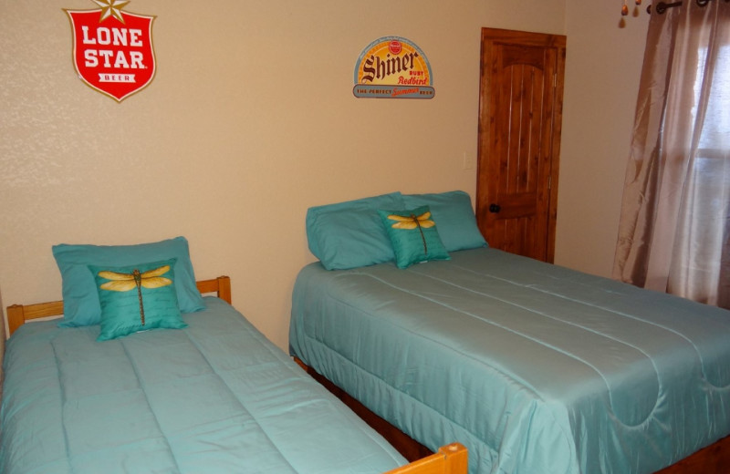 Rental bedroom at Frio River Vacation Rentals.