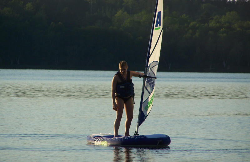 Sailing at Isle O' Dreams Lodge.