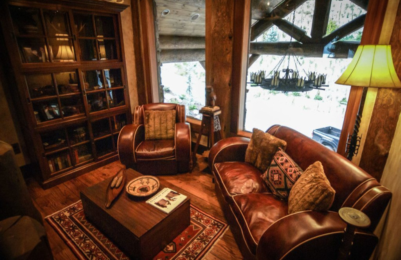 Living room at Forge Lake Lodge.