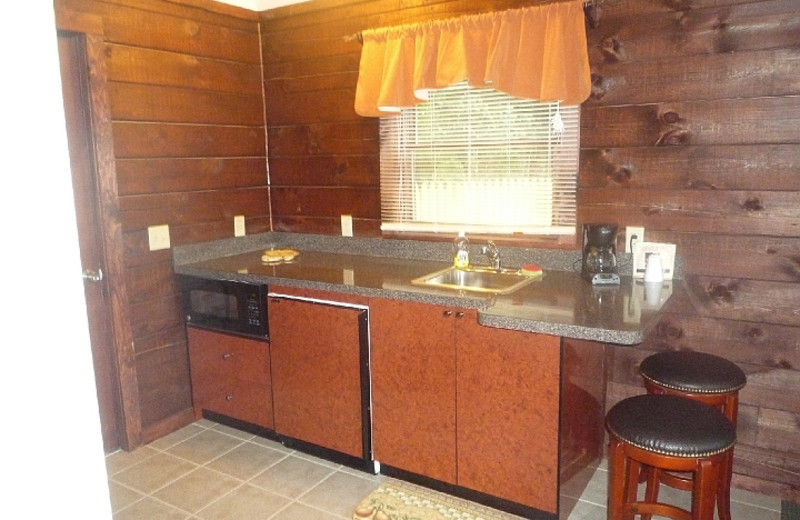 Cabin kitchenette at The Lanesborough Country Inn.