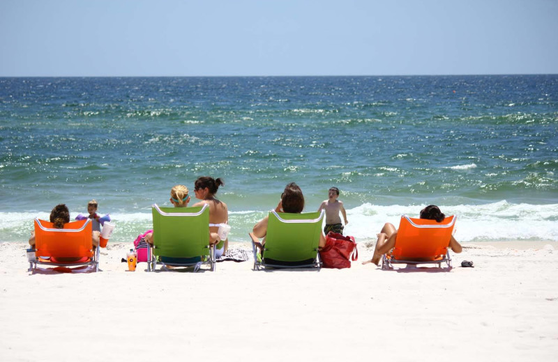 Relaxing on the beach at Young's Suncoast.