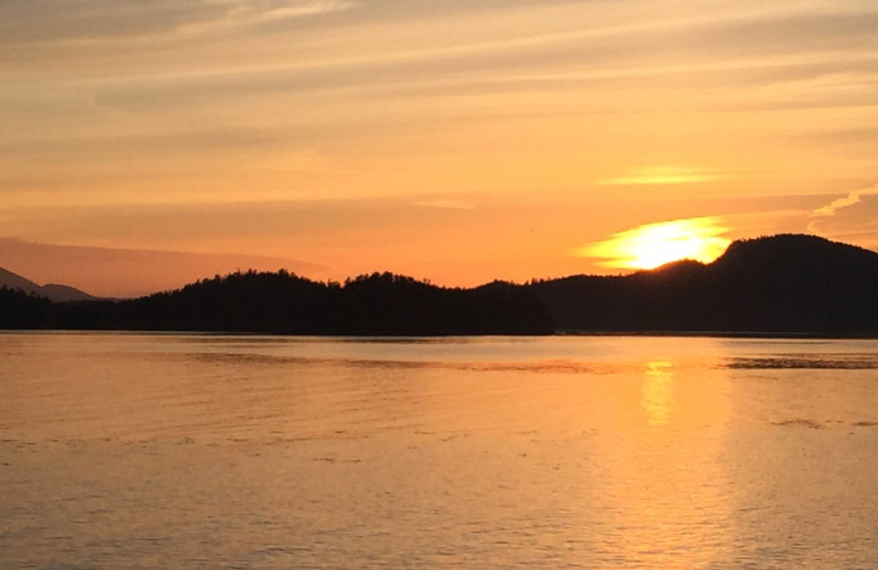 Sunset at Alaska's Big Salmon Lodge.