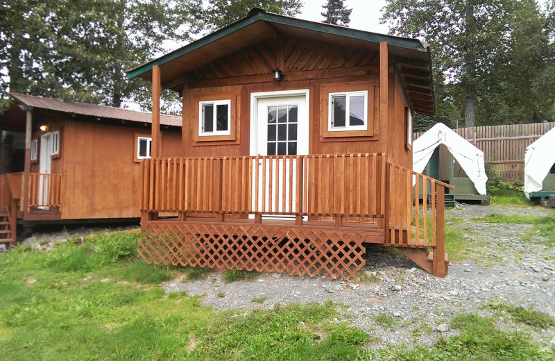 Cabin exterior at Gwin's Lodge & Kenai Peninsula Charter Booking Service.