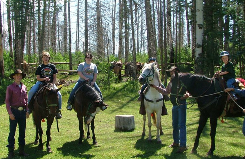 Horseback riding at Lone Wolf Cabins and Getaway.