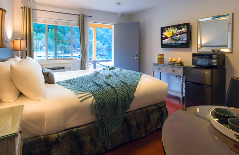 Guest room at Blue Lakes Lodge.