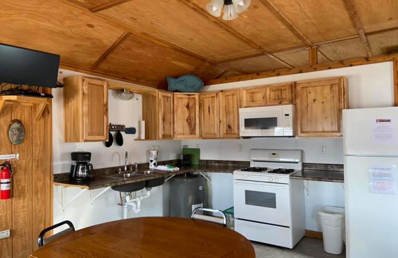 Cabin kitchen at Everts Resort.