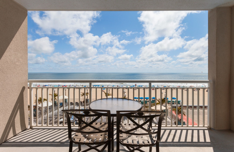 Guest balcony at Holiday Inn Suites Ocean City.