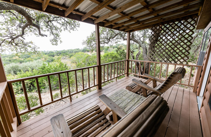 Cabin deck at Walnut Canyon Cabins.
