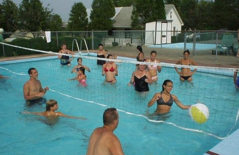 Outdoor pool at Acra Manor Resort.