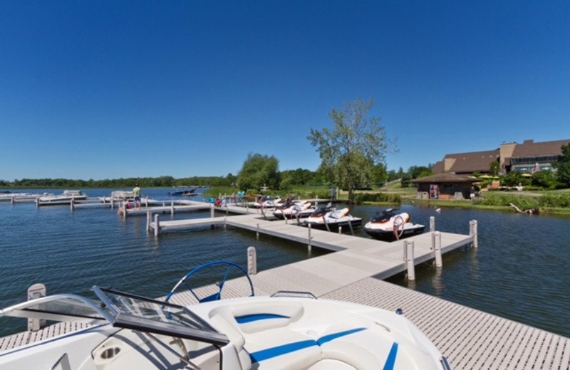 Boat dock at Arrowwood Resort.