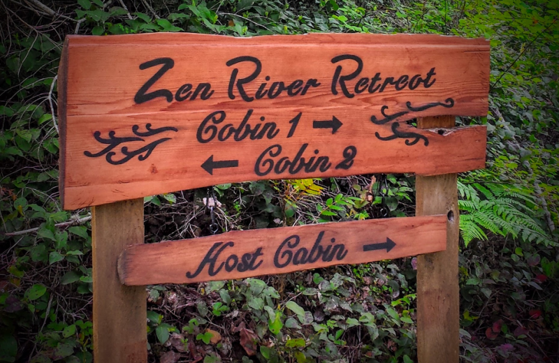 Sign at Zen River Retreat.