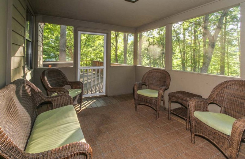 Cabin patio at Fontana Village Resort.