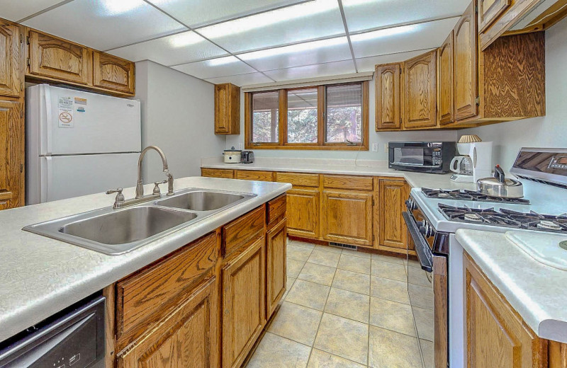 Cabin kitchen at Valhalla Resort.